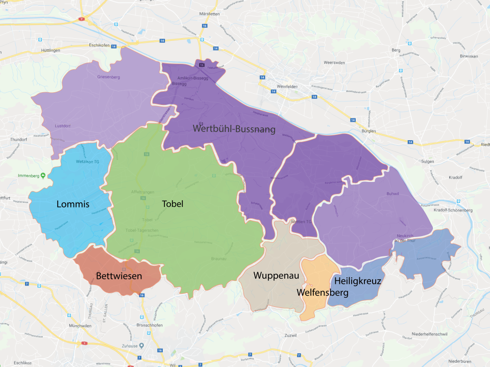 Karte Kirchgemeinden